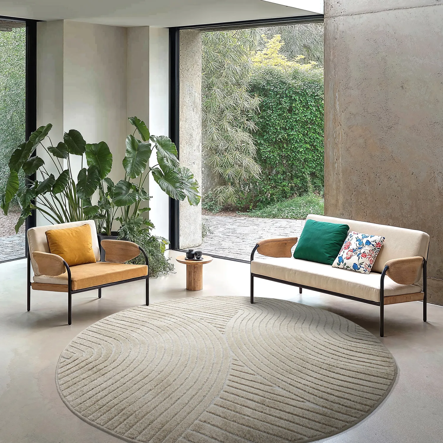 Kerek szőnyeg - Indoor/Outdoor Devon (bézs)