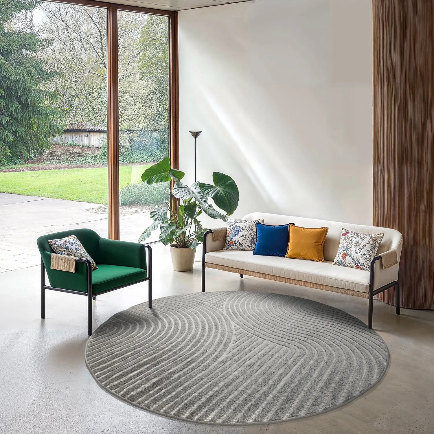 Kerek szőnyeg - Indoor/Outdoor Devon (szürke)