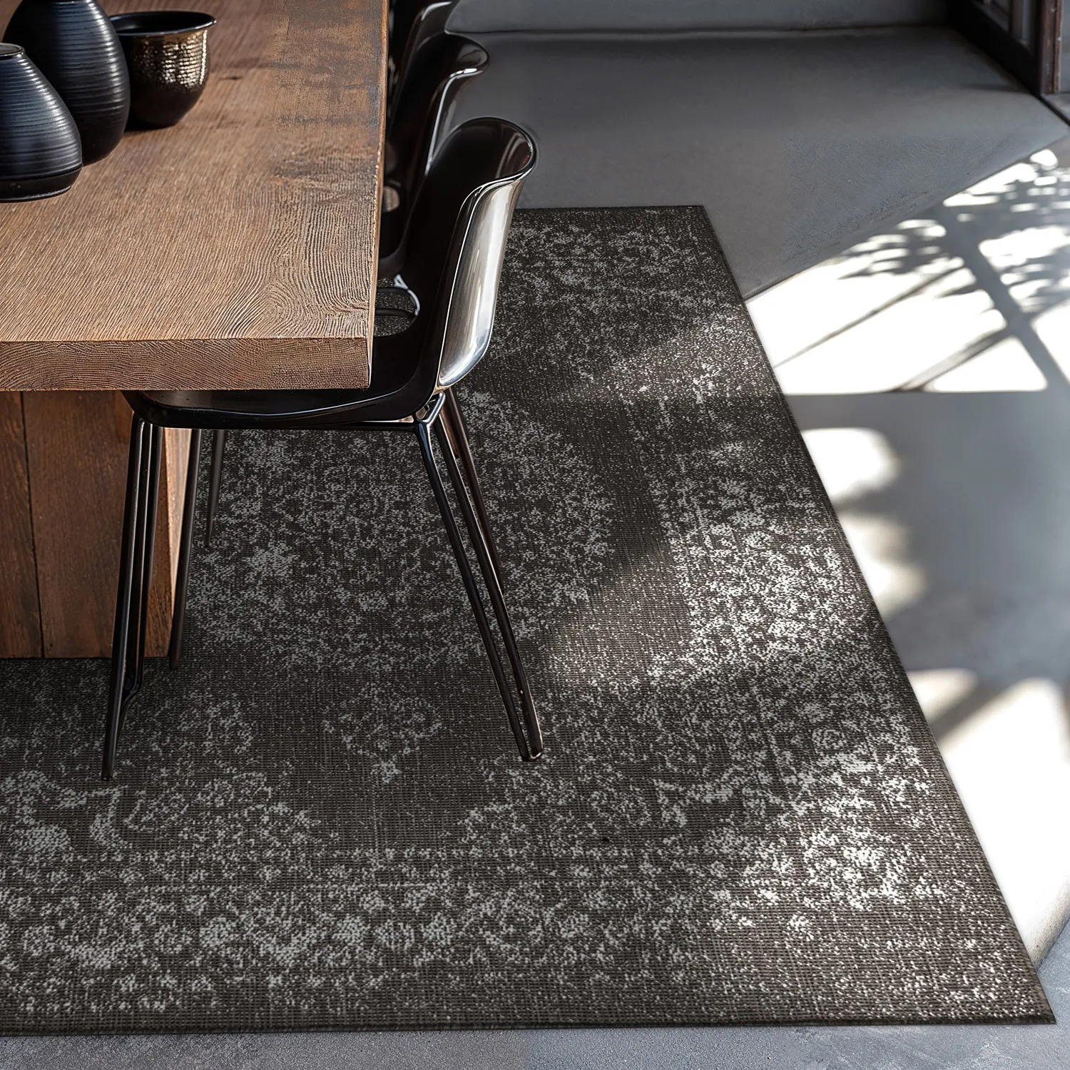 Beltéri és kültéri szőnyeg - Ellstin (fekete)