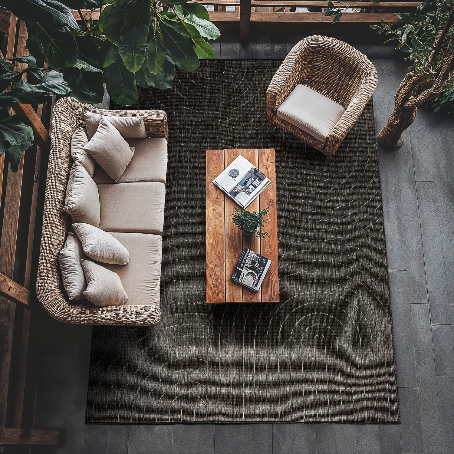 Beltéri és kültéri szőnyeg - Hayden (fekete)