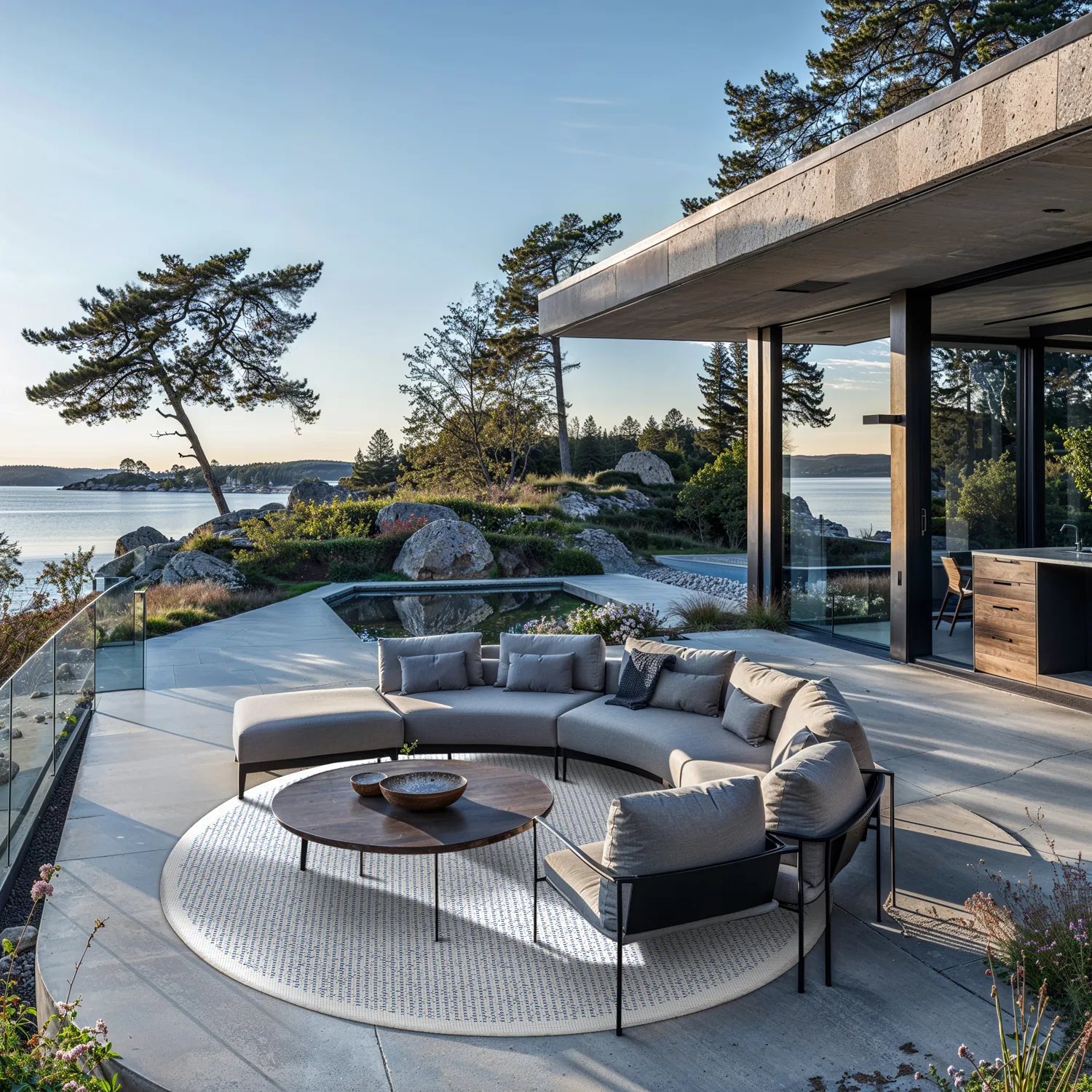 Kerek szőnyeg - Tromsø (kék)