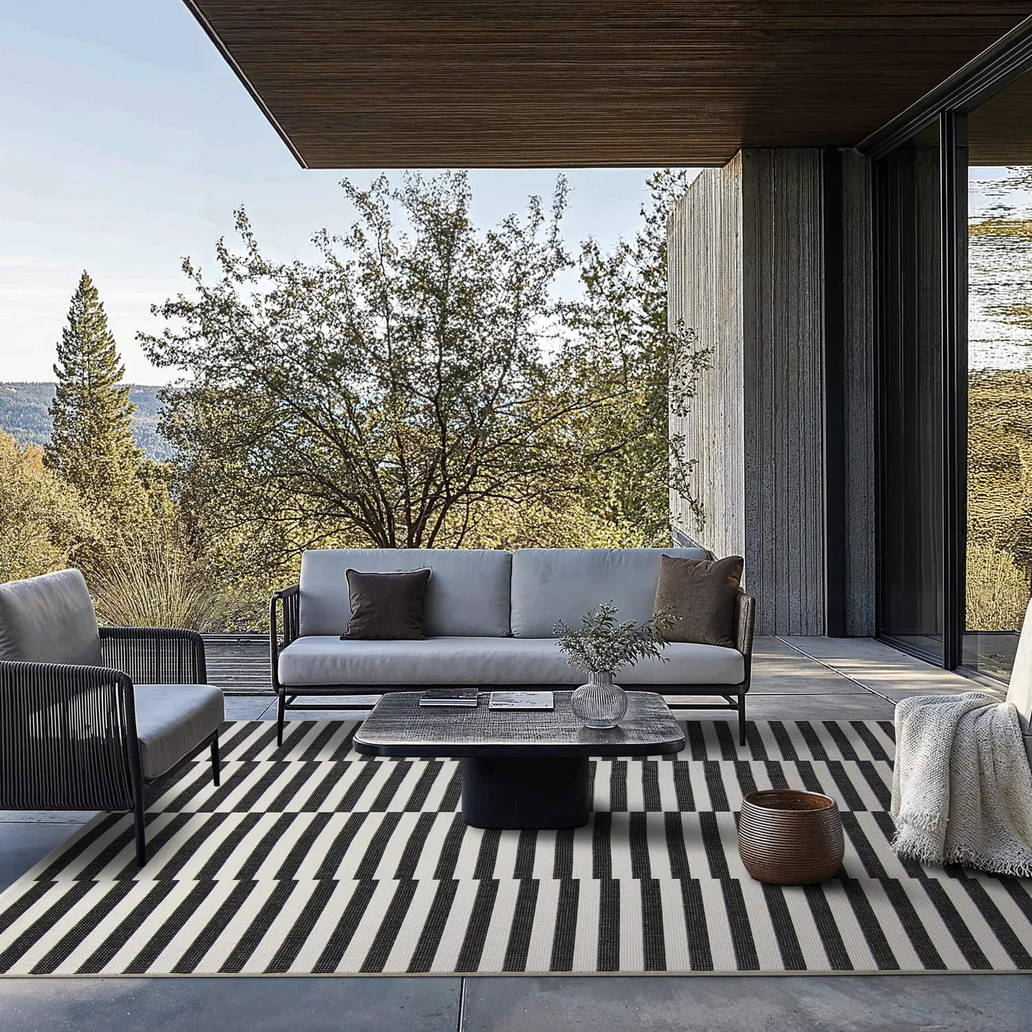 Beltéri és kültéri szőnyeg - Otto (fekete)