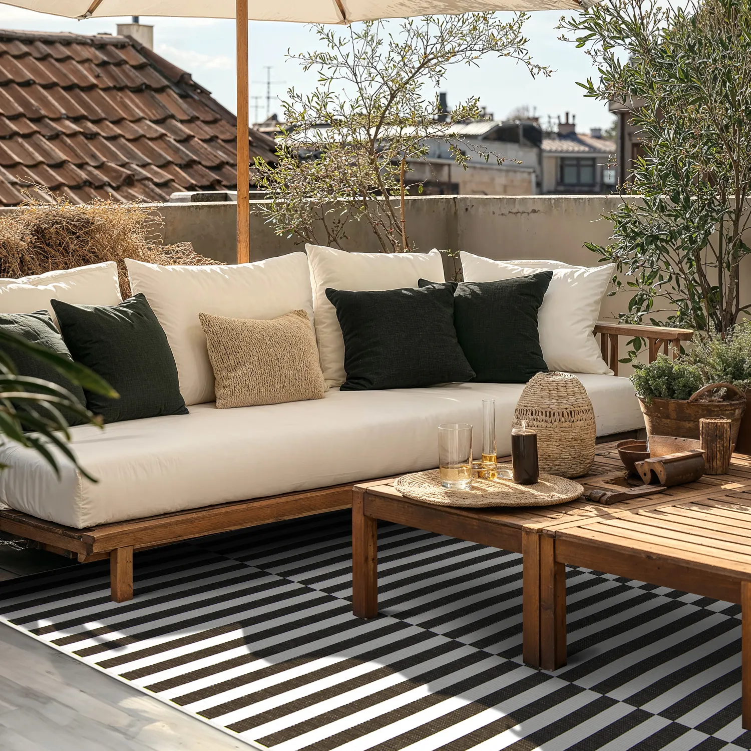 Beltéri és kültéri szőnyeg - Roscoe (fekete)