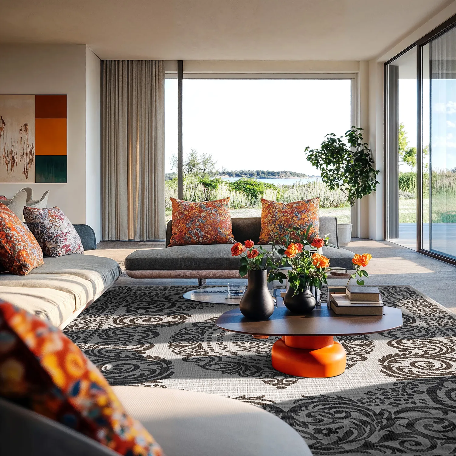 Beltéri és kültéri szőnyeg - Sylvaine (fekete)