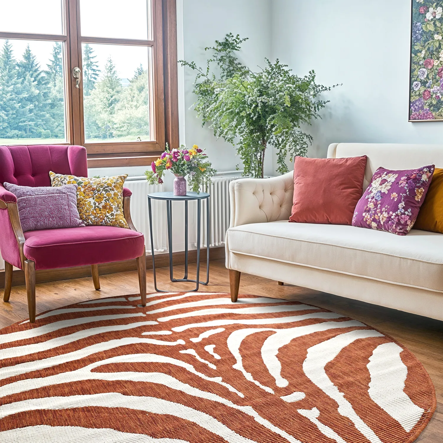 Kerek szőnyeg - Indoor/Outdoor Winona (narancs)