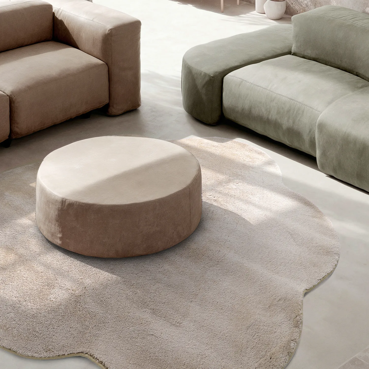 Hullámos Kerek Szőnyeg - Aranga Super Soft Fur (barna)