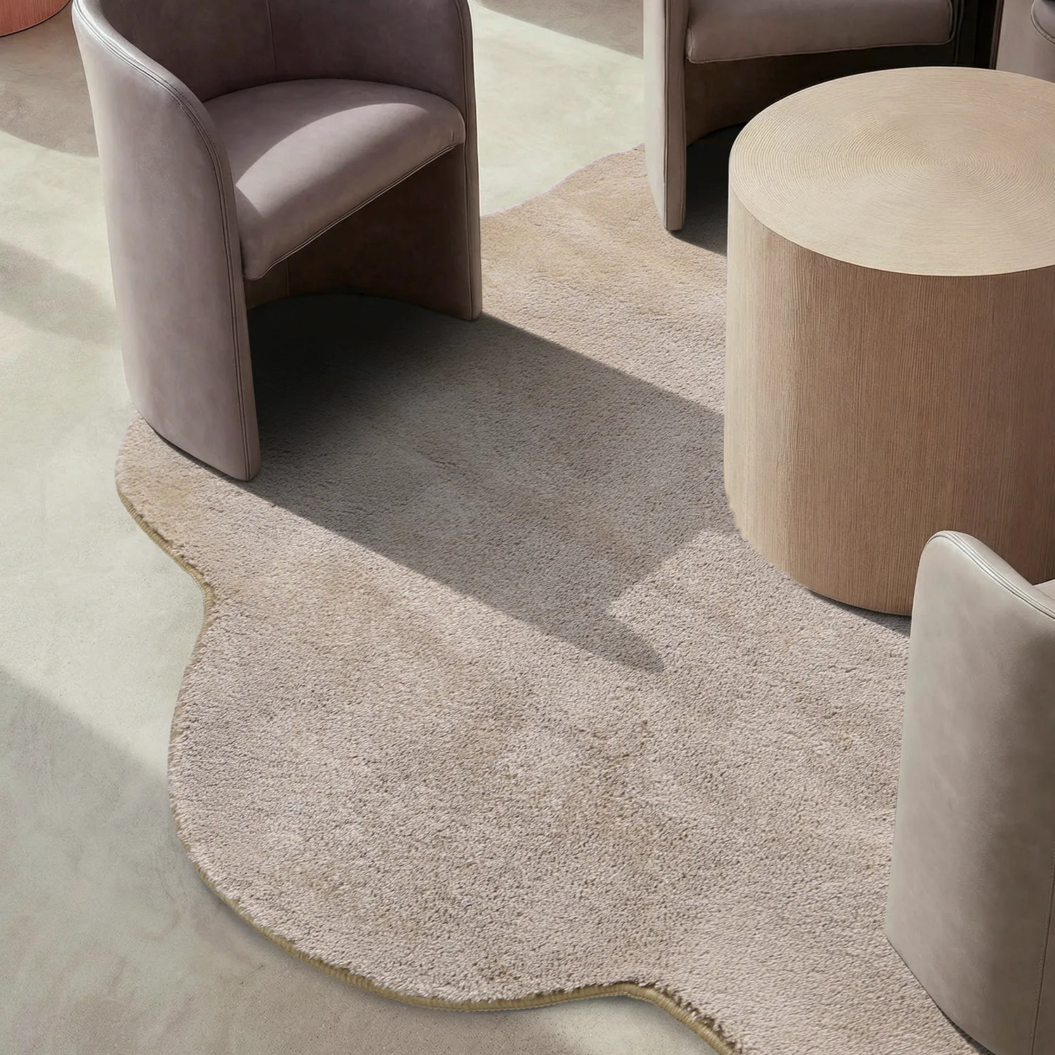 Hullámos Kerek Szőnyeg - Aranga Super Soft Fur (barna)