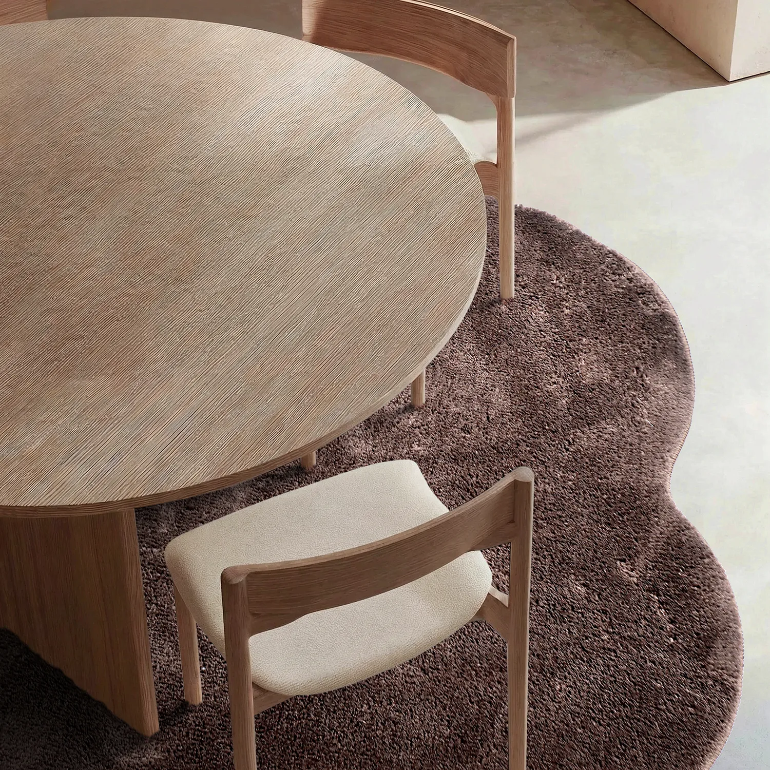 Hullámos Kerek Szőnyeg - Aranga Super Soft Fur (sötétbarna)