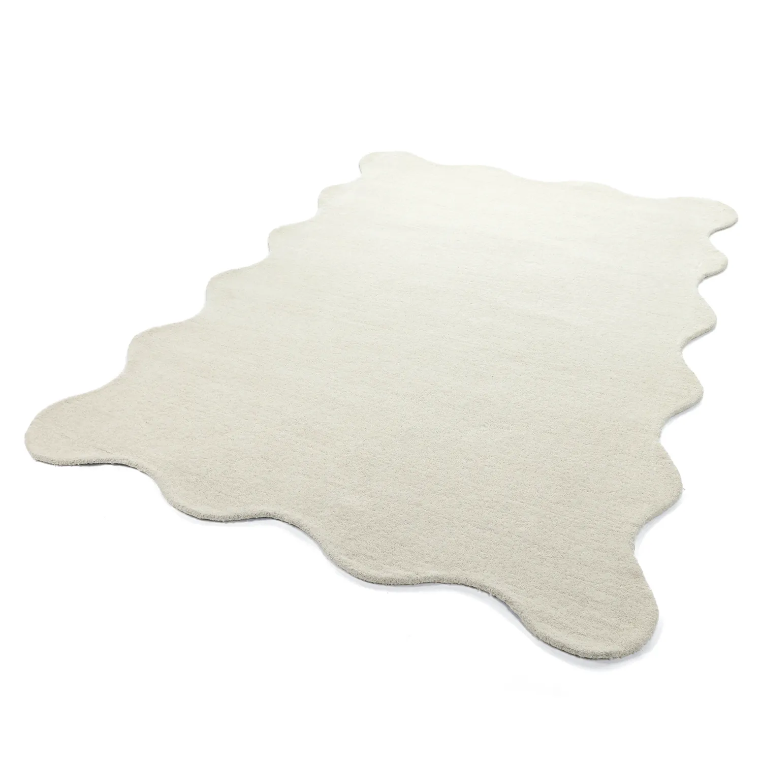Hullámos gyapjúszőnyeg - Diu Hand Tufted Wool Premium (fehér)