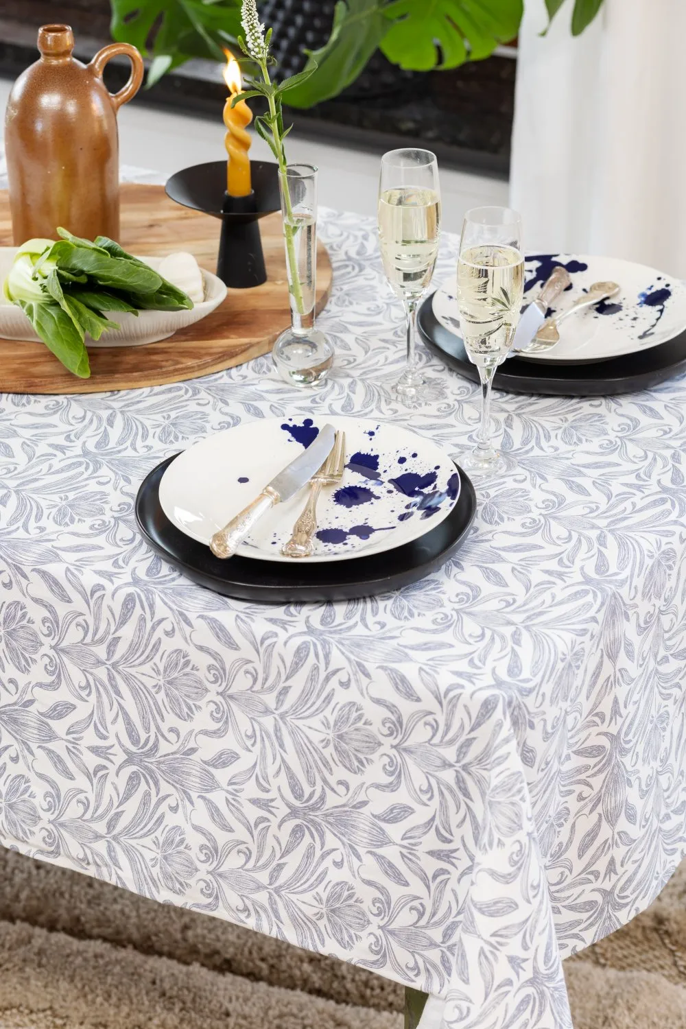 Asztalterítők - Pamut terítő Viola (kék)