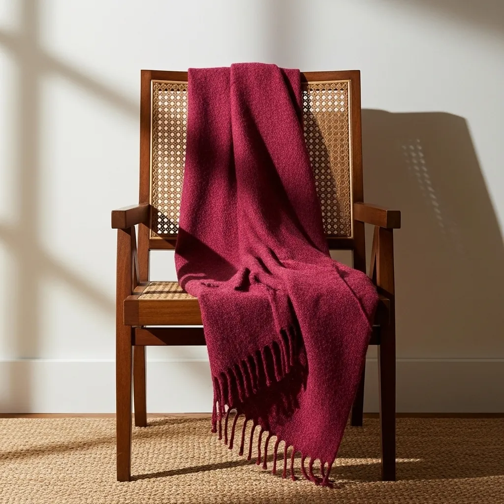 Takarók - Gyapjúkeverék pléd - Samantha (sötét vörös)