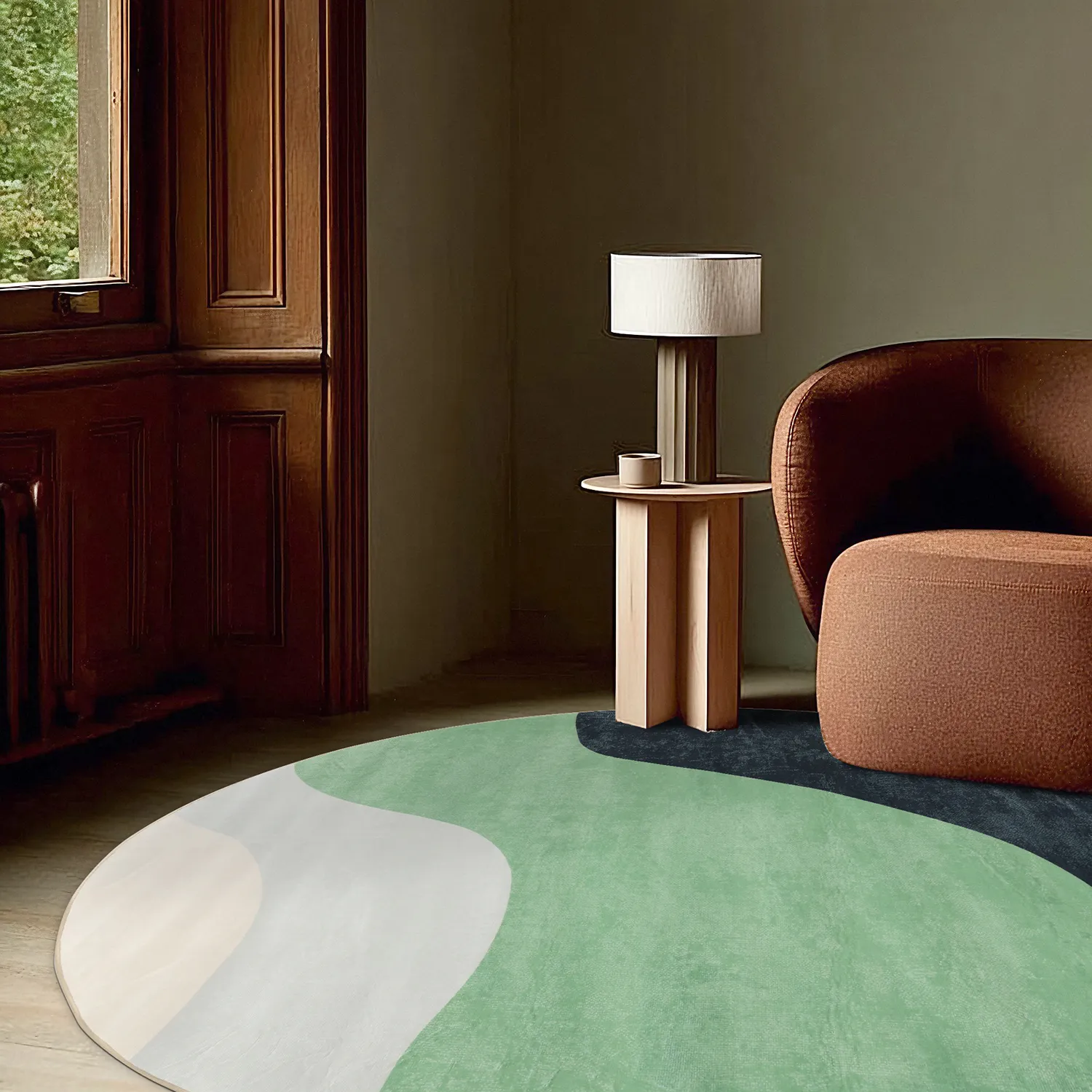 Kerek szőnyeg - Barcelona (zöld)