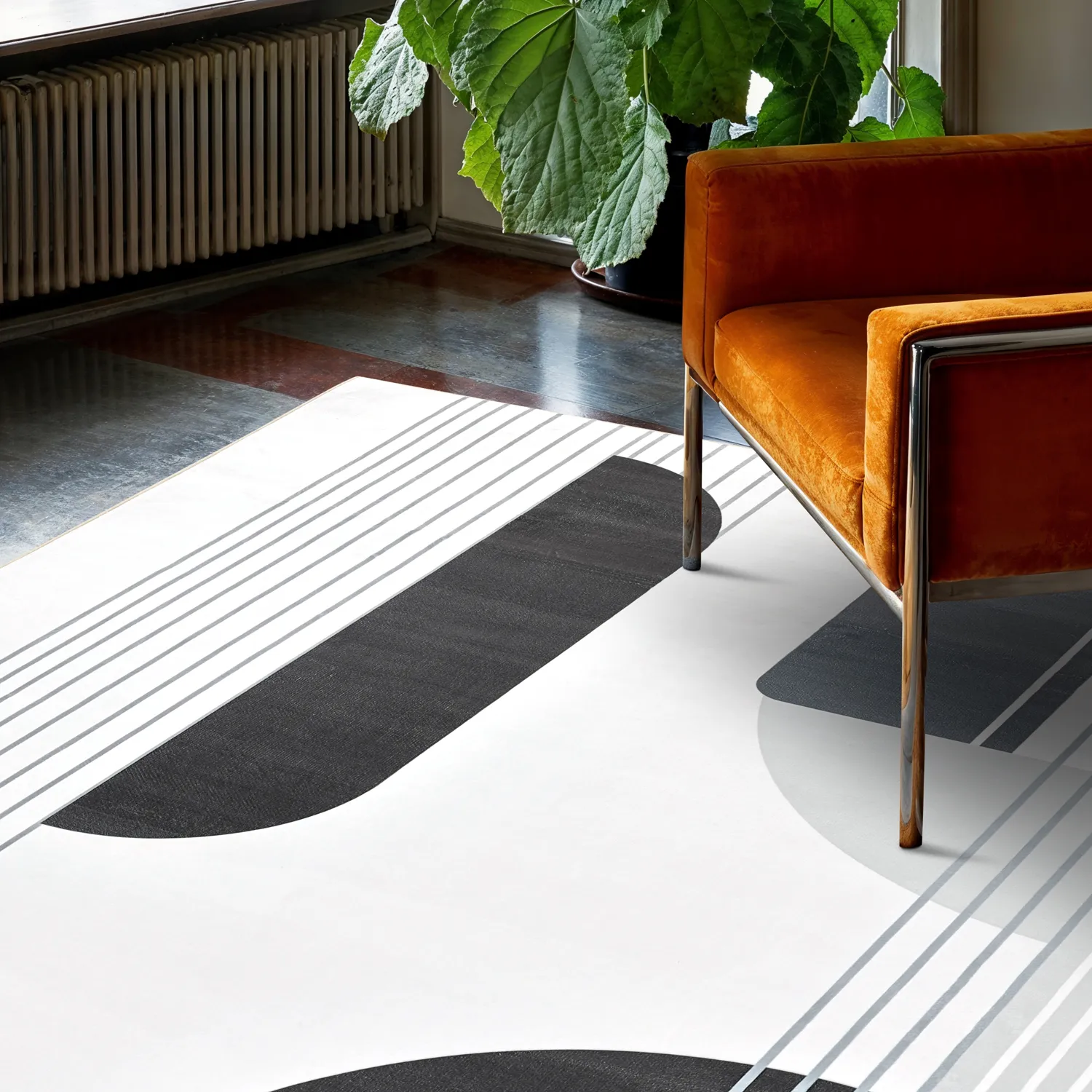 Wilton szőnyeg - Delft (fehér/szürke/fekete)