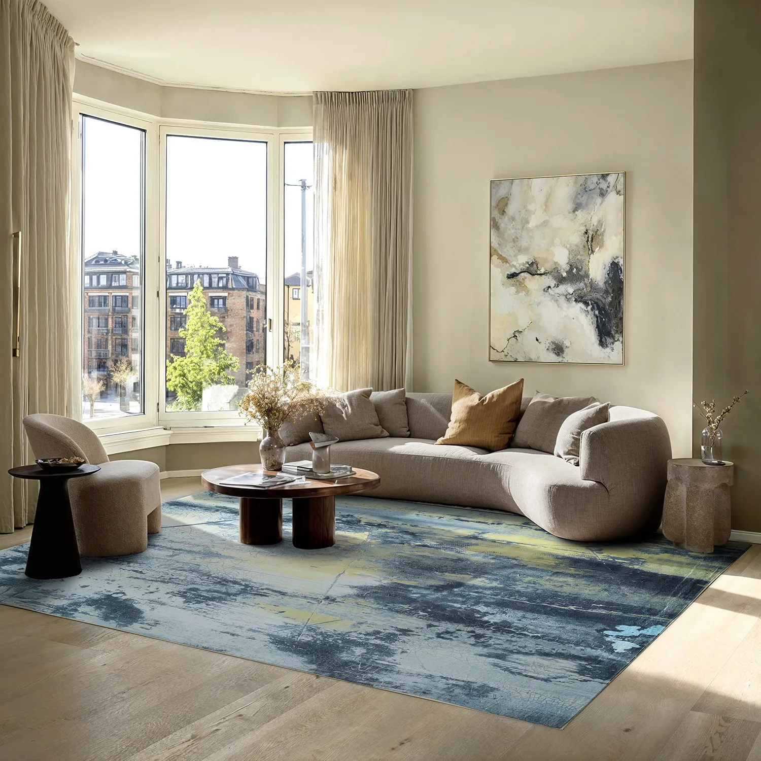 Wilton szőnyeg - Dolmio (fekete/sárga)