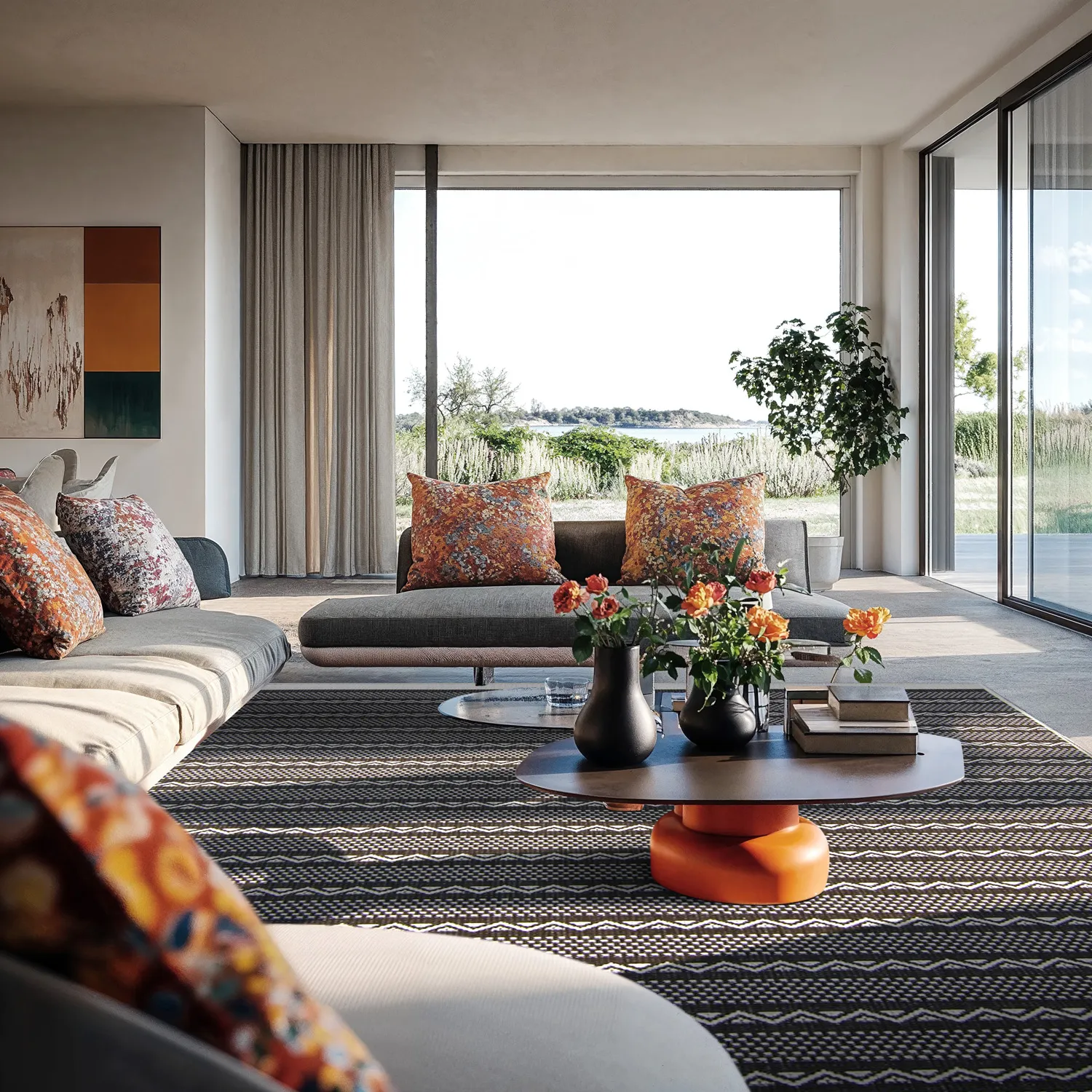 Beltéri és kültéri szőnyeg - Geiranger (fekete)