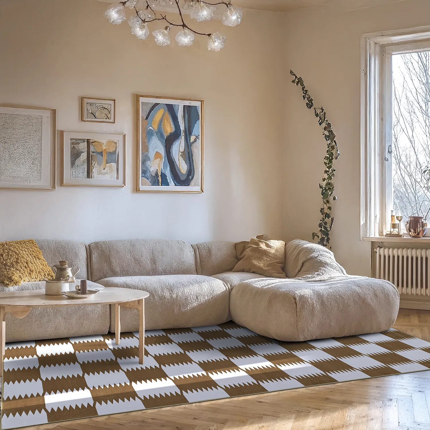 Wilton szőnyeg - Gobi (barna/fehér)