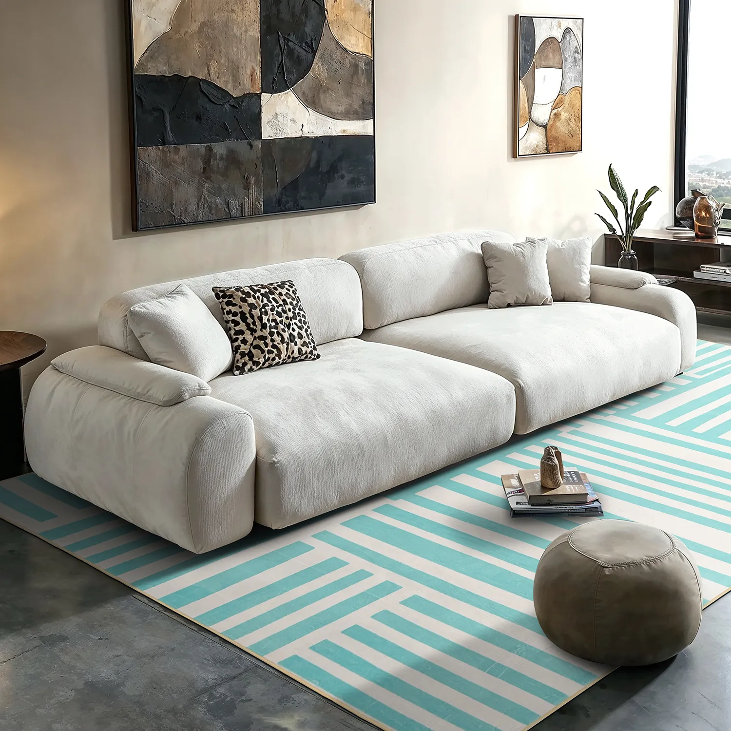 Wilton szőnyeg - Joma (türkiz/fehér)