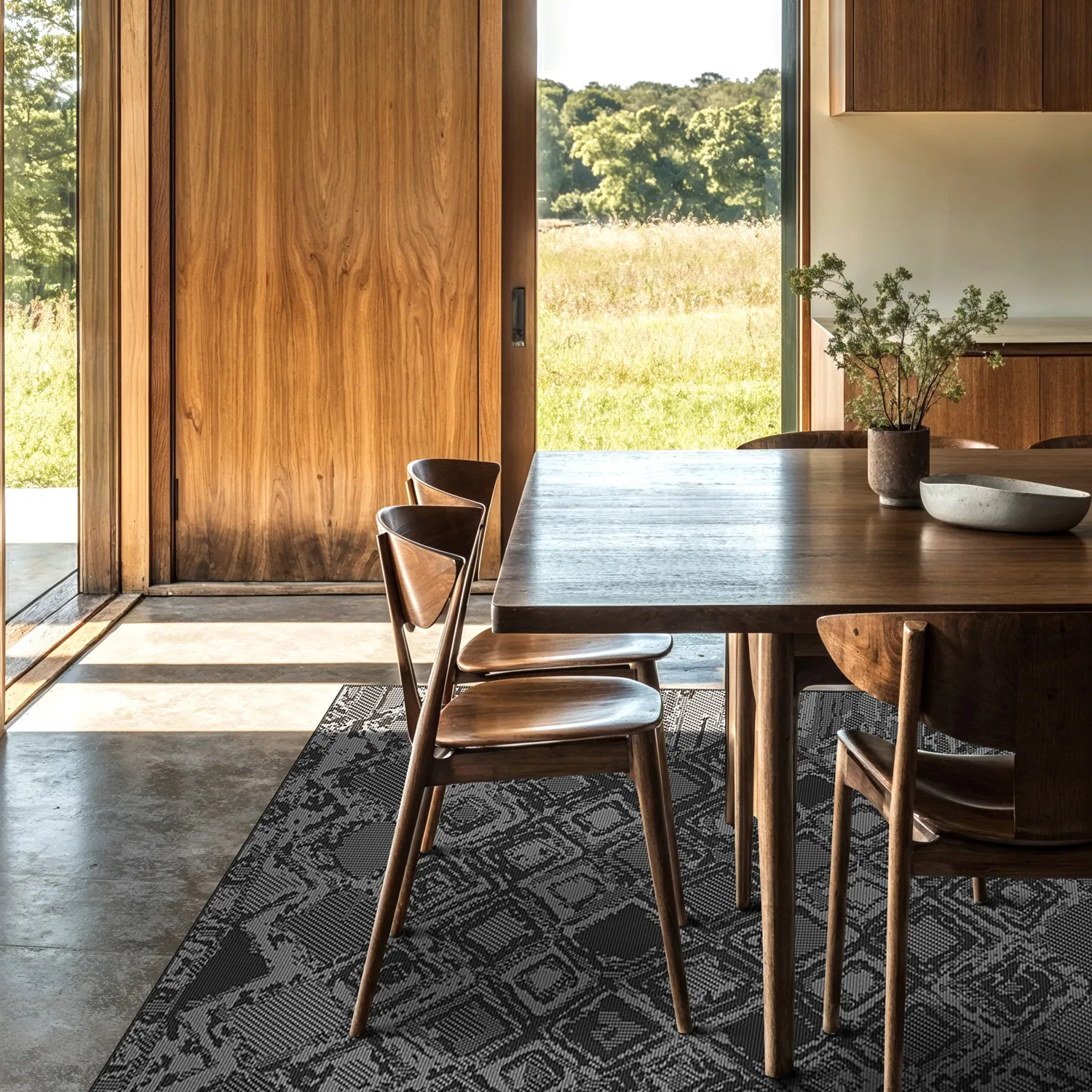 Beltéri és kültéri szőnyeg - Brussels Night (fekete)