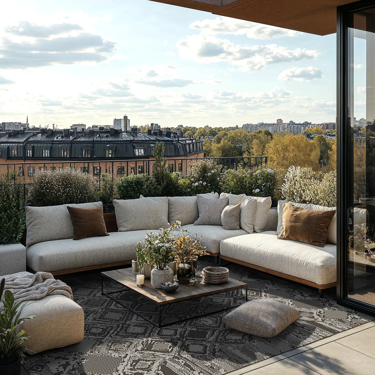 Beltéri és kültéri szőnyeg - Brussels Night (fekete)