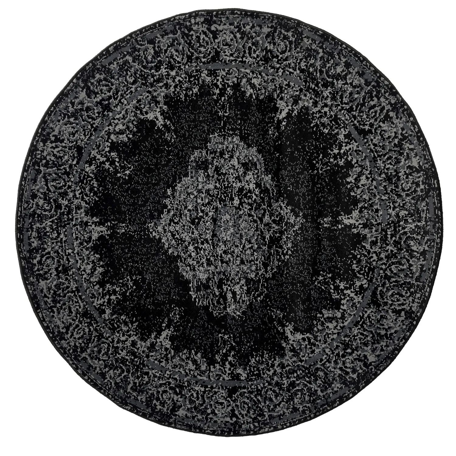 Kerek szőnyeg - Peking (fekete)