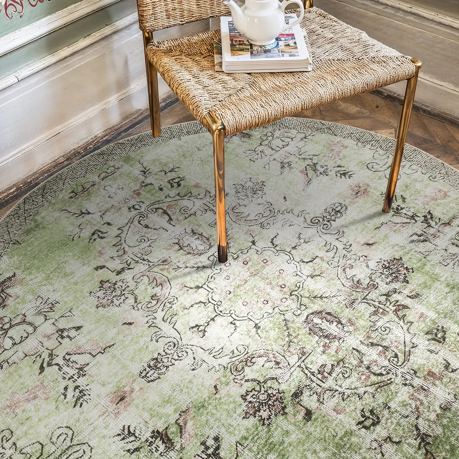 Kerek szőnyeg - Rosalie (zöld)