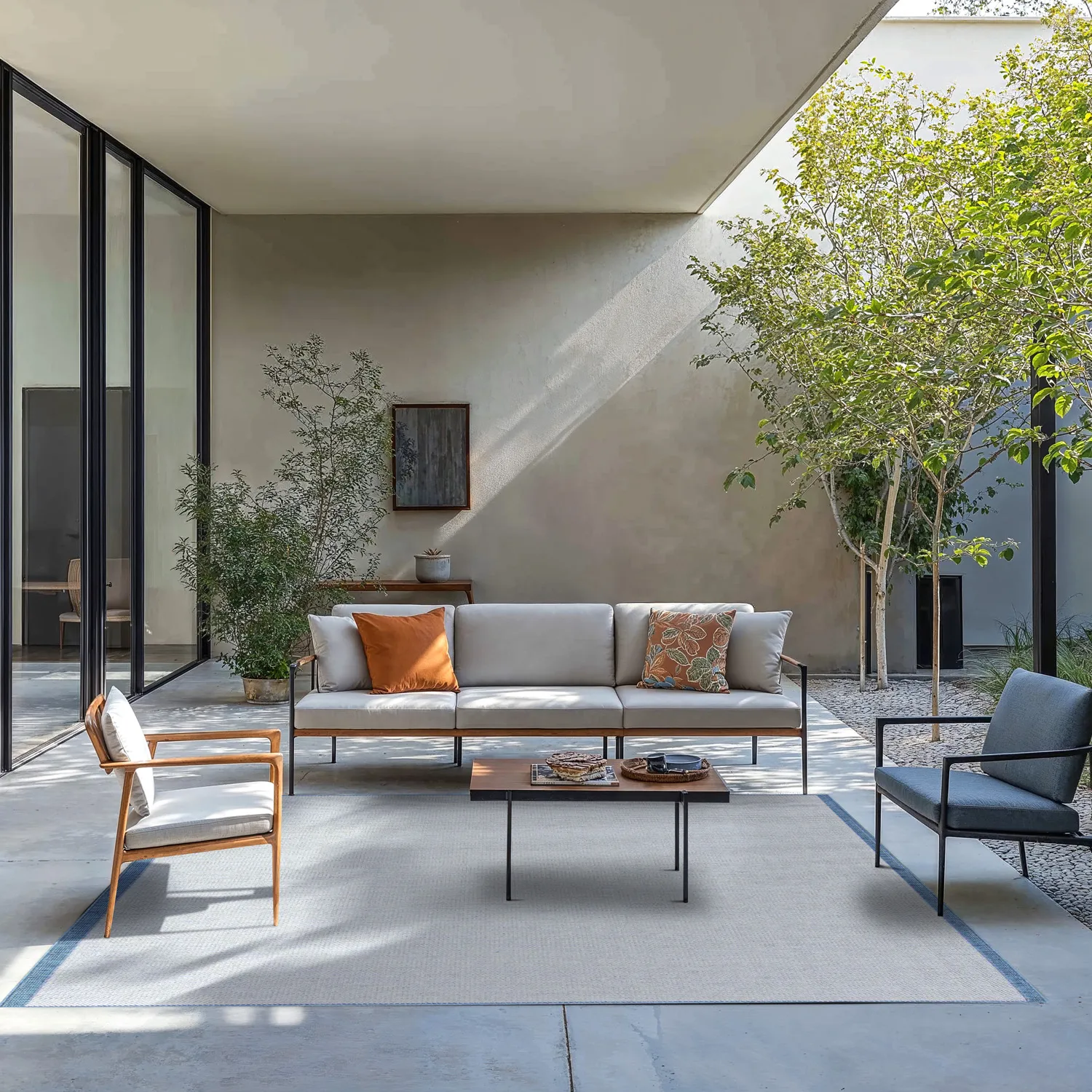 Beltéri és kültéri szőnyeg - Sortelha (kék)