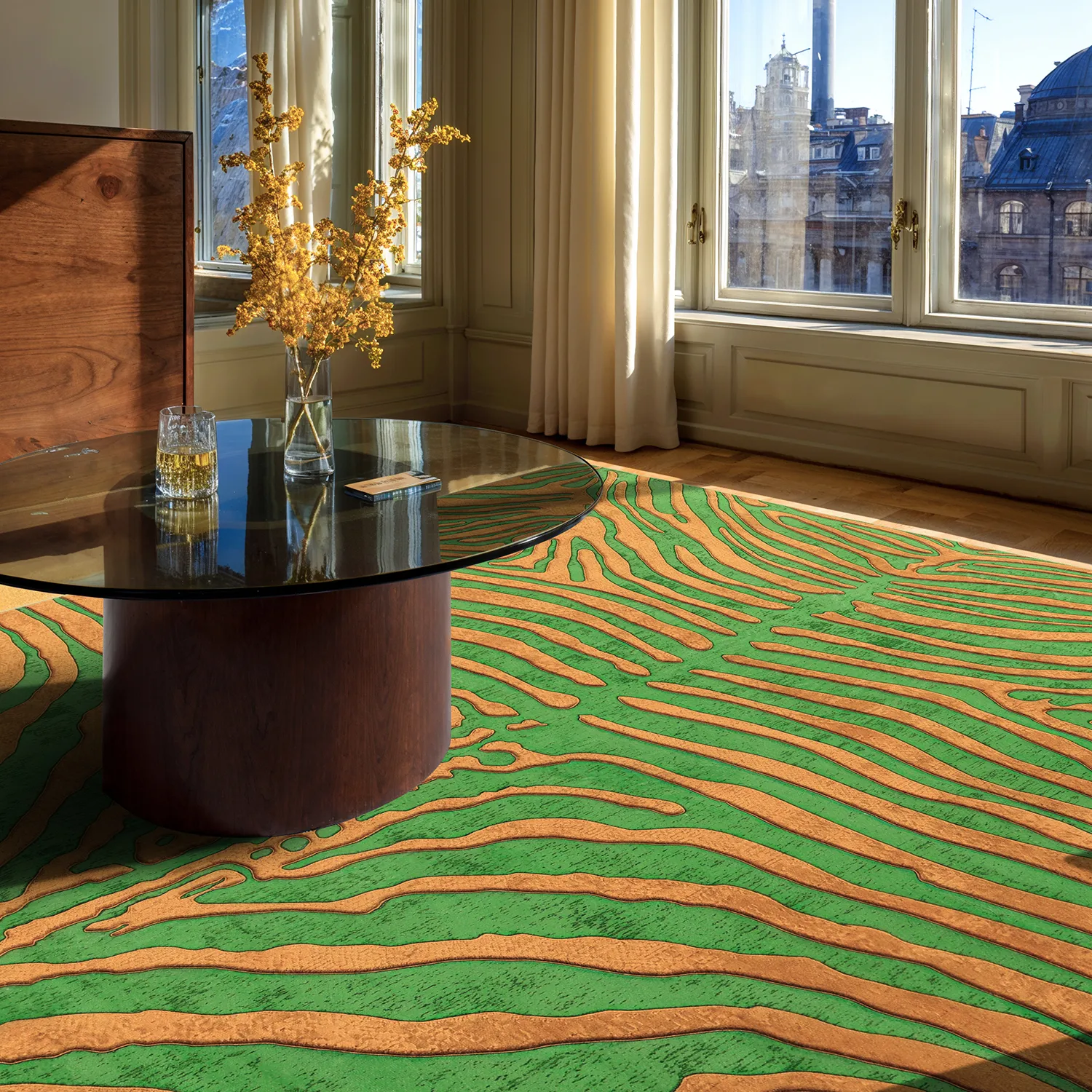 Wilton szőnyeg - Zebra (zöld/narancs)