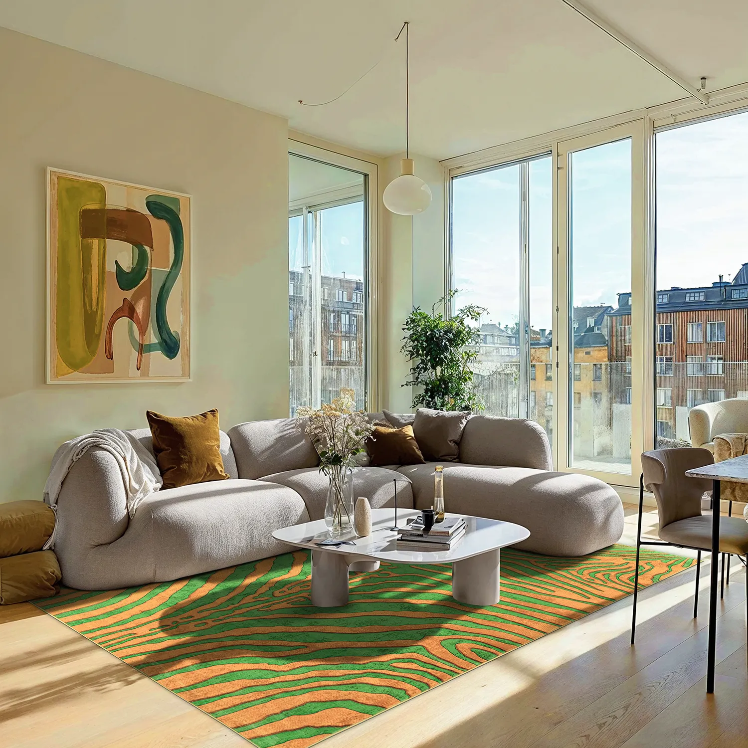 Wilton szőnyeg - Zebra (zöld/narancs)