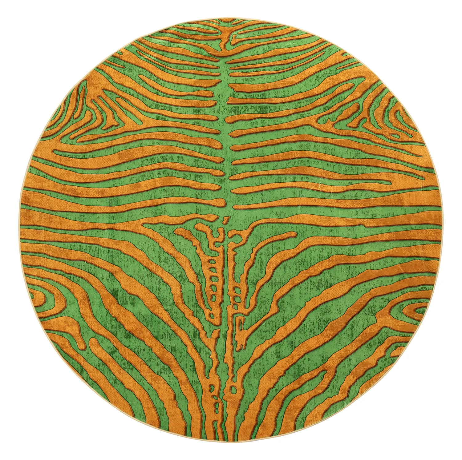 Kerek szőnyeg - Zebra (zöld/narancs)