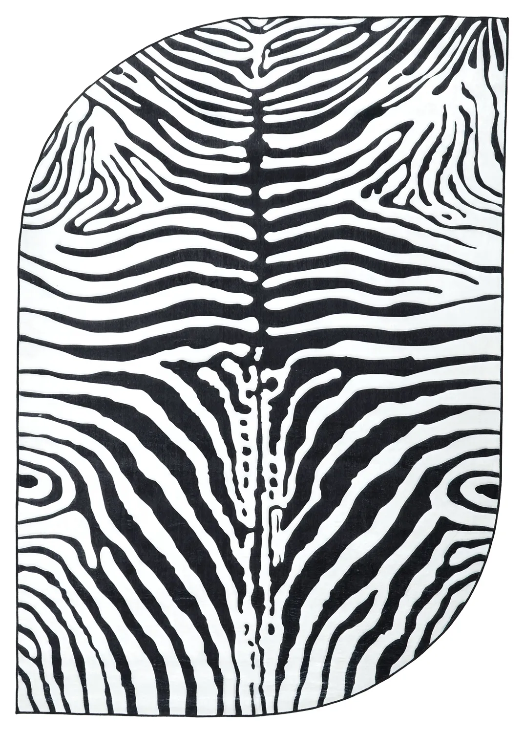 Félovális Wilton szőnyeg - Zebra (fekete/fehér)