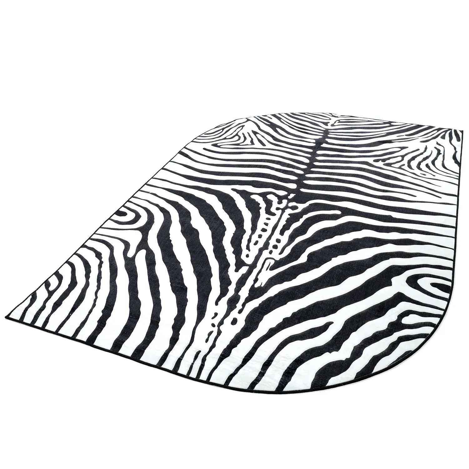 Félovális Wilton szőnyeg - Zebra (fekete/fehér)