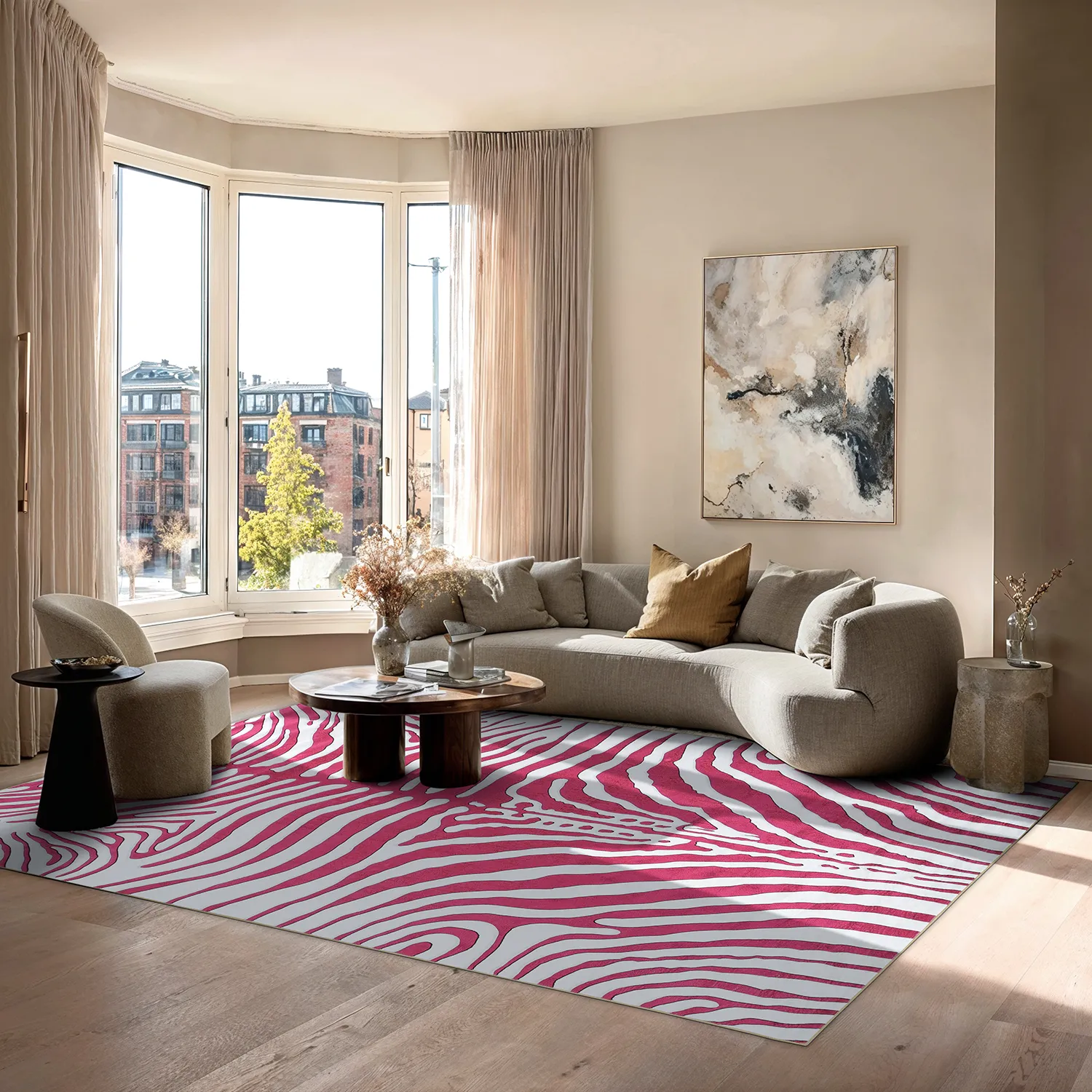 Wilton szőnyeg - Zebra (rózsaszín)