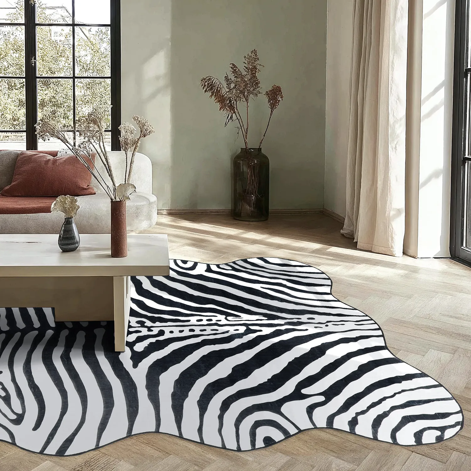 Hullámos Wilton szőnyeg - Zebra (fekete/fehér)