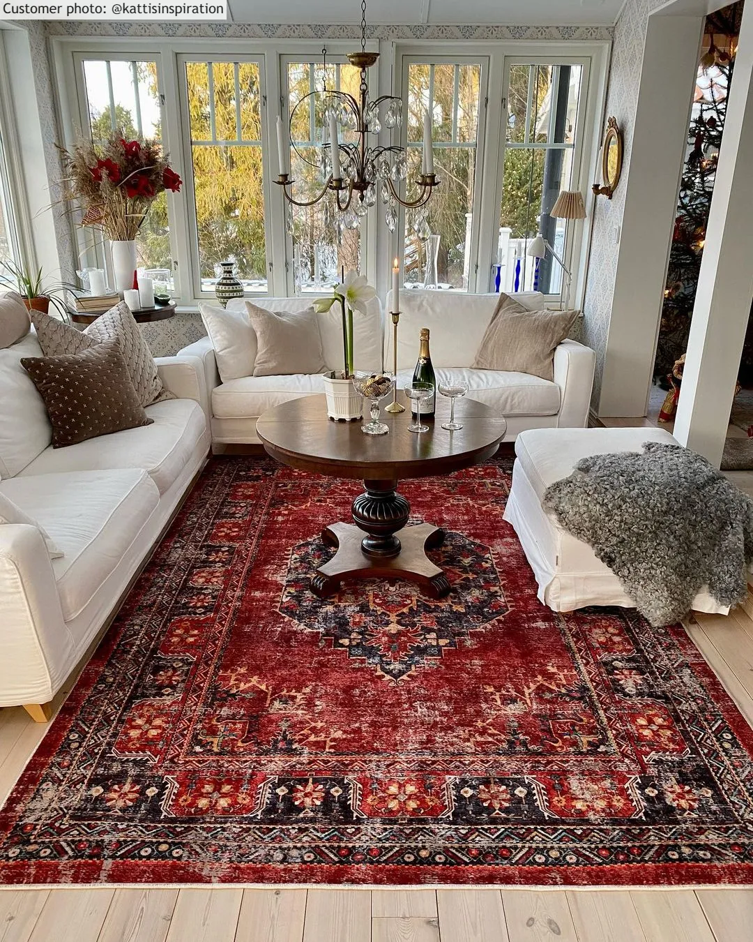 Wilton szőnyeg - Soussi (piros/többszínű)