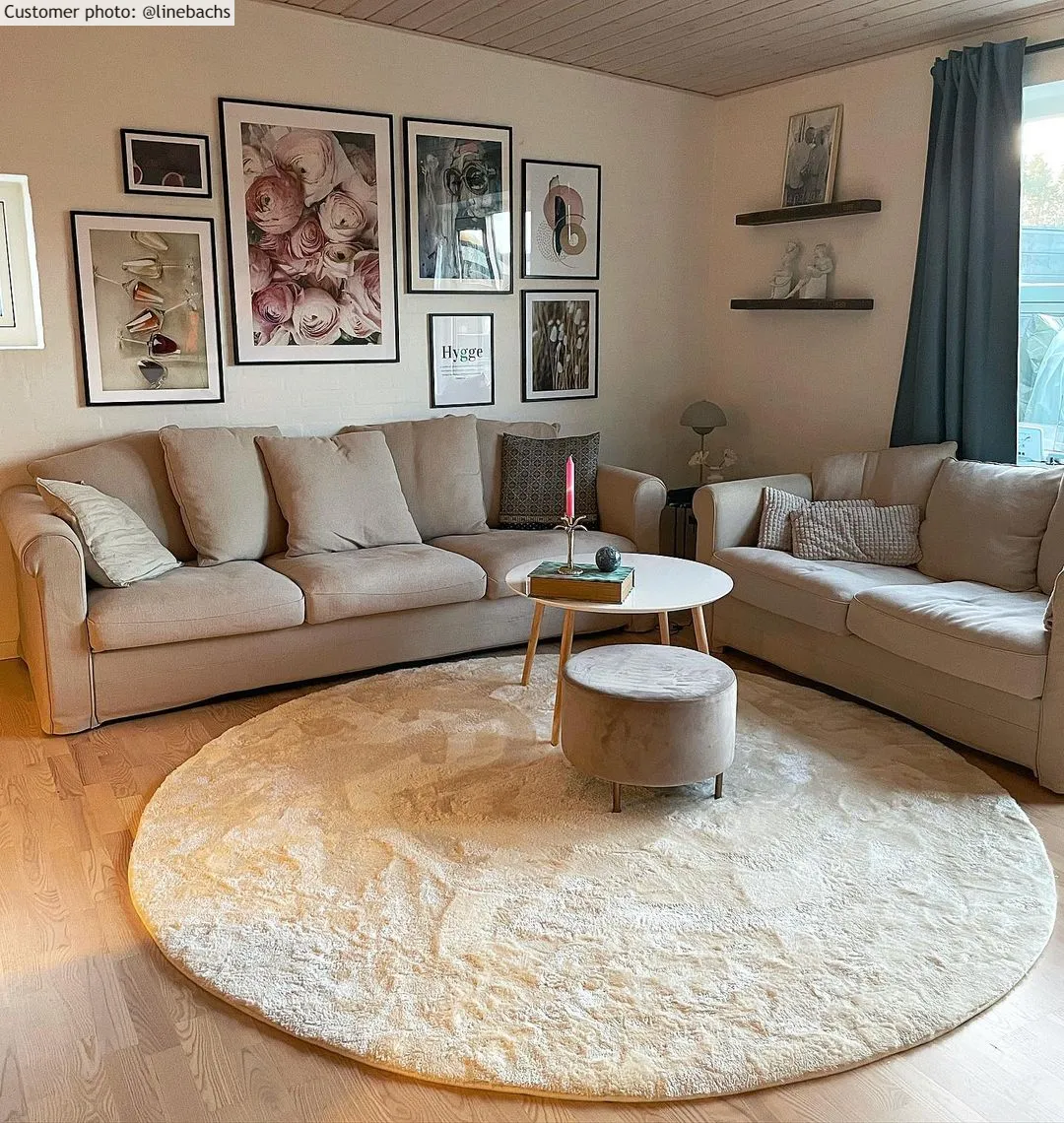 Kerek szőnyegek - Aranga Super Soft Fur (bézs)