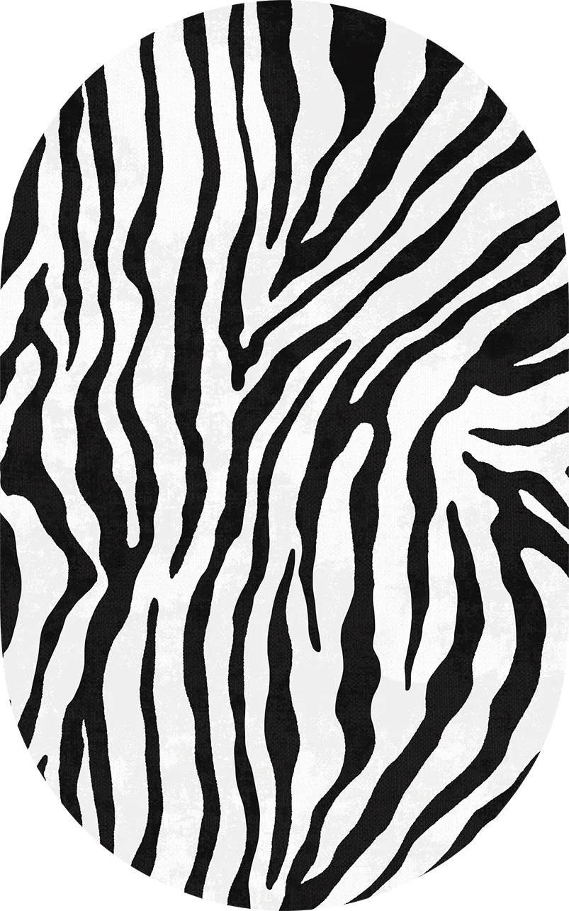 Ovális szőnyeg - Zebra (fekete/fehér)